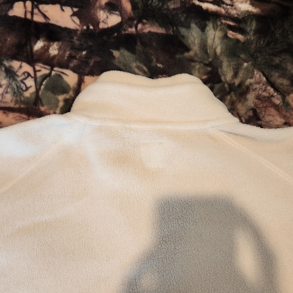 GAP Fleece Sweater Pull Over Quarter Zip, Cream/Navy, Size Large Mens Y2K - Picture 13 of 16